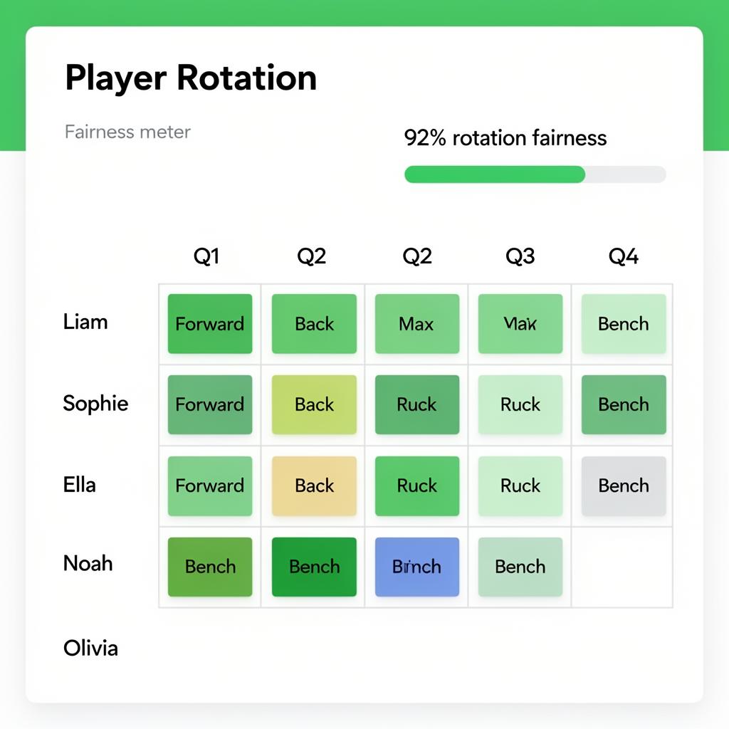 Player rotation grid