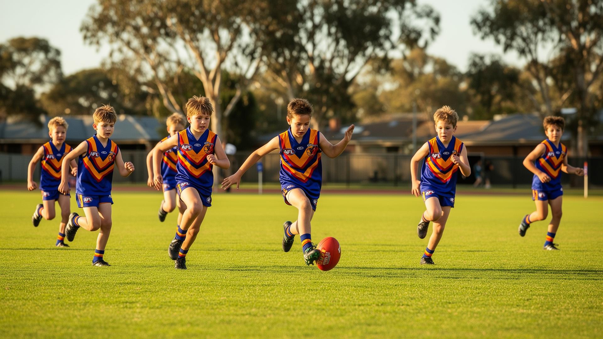 Kids playing AFL